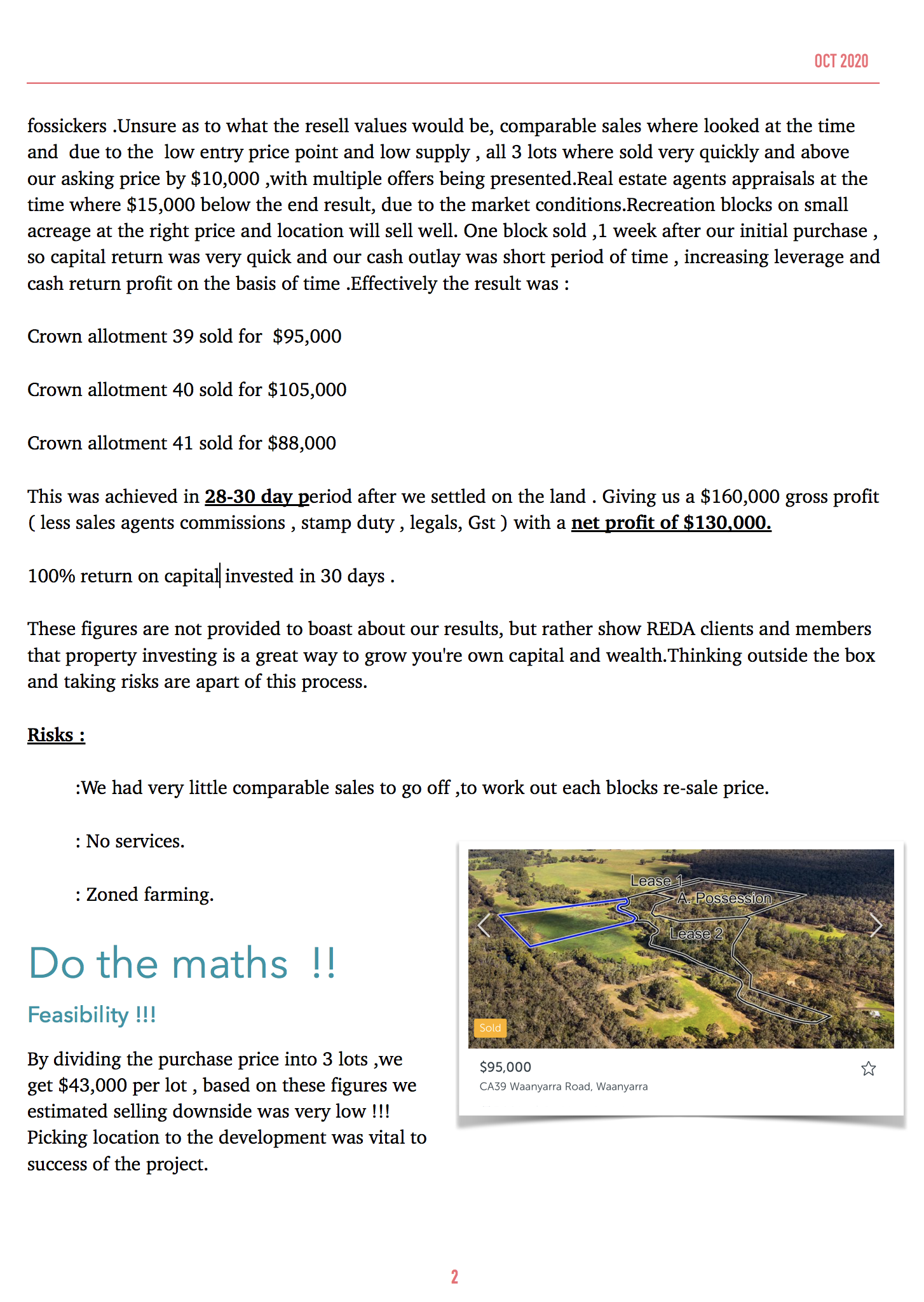 Gold property nuggets in Vic 1